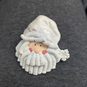 Santa Claus Brooch with Glittery Hat